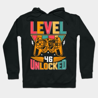 Level 46 Unlocked Awesome Since 1977 Funny Gamer Birthday Hoodie